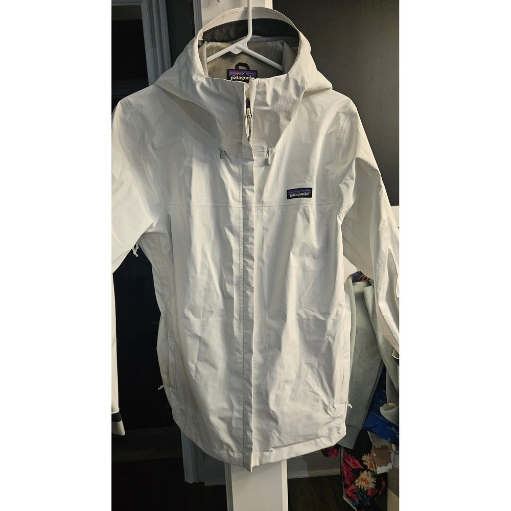 Patagonia Torrentshell 3L Rain Jacket Womens Large White Waterproof Shell Hooded